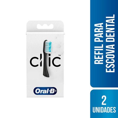 Refil para Escova Dental Oral-B Clic - 2 Unidades Preto
