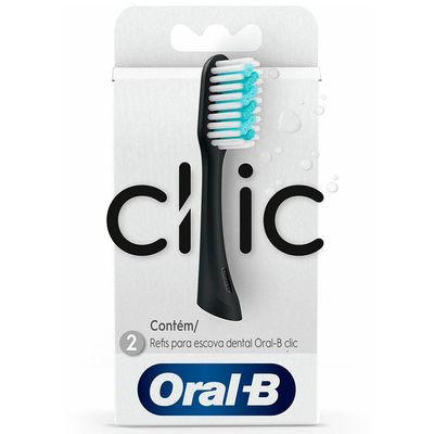 Refil para Escova Dental Oral-B Clic - 2 Unidades Preto