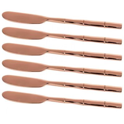 Conjunto de Espátulas Fracalanza Steel Wood em Aço Inox Cobre 6 Peças Cobre