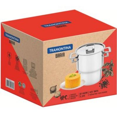 Cuscuzeira Tramontina Brava em Aço Inox 14 cm Inox