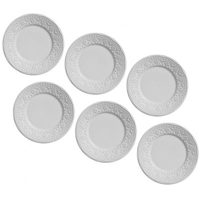 Conjunto de Parto para Sobremesa Porto Brasil Madeleine em Faiança Feldspática  6 Peças Branco