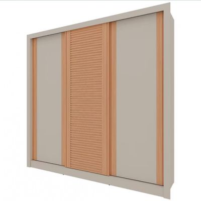 Guarda-Roupa Casal Bartira Village com 3 Portas 4 Gavetas e 243,1cm Areia