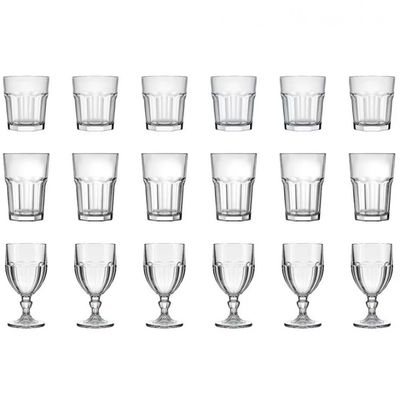 Conjunto de Copos e Taças Nadir Bristol 18 Peças Transparente