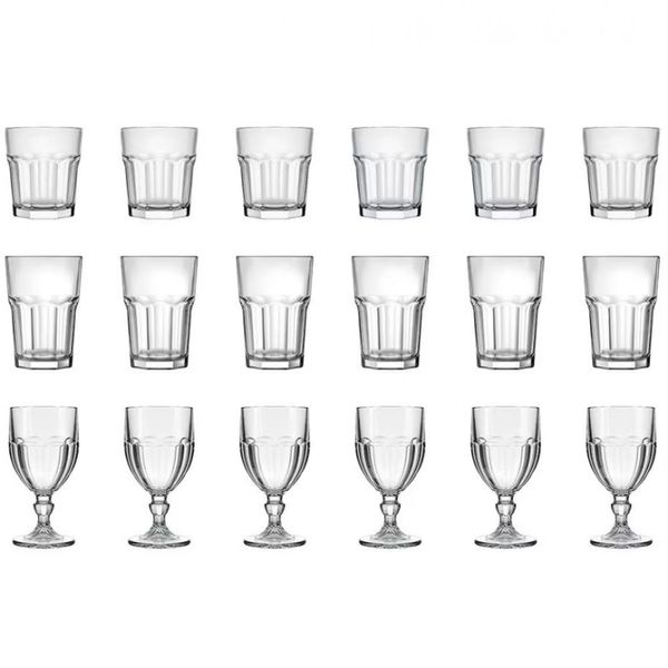 Conjunto de Copos e Taças Nadir Bristol 18 Peças Transparente