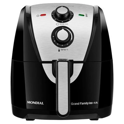 Fritadeira Sem Óleo Air Fryer AF-55I Grand Family 5,5 Litros Mondial Preto com Inox / 220V