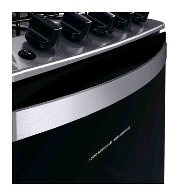 Fogão 4 Bocas Clean Mesa de Inox 2 Prateleiras Ajustáveis Automático Brastemp Branco / Bivolt