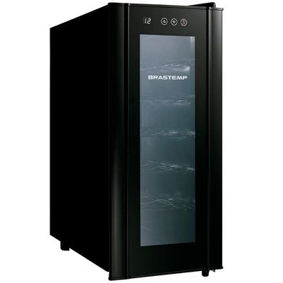 Adega de Vinhos BZC12BE com Iluminação LED com Painel Eletrônico para 12 Garrafas Brastemp Preto / 220V