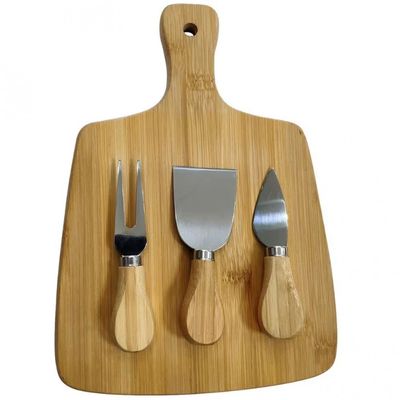 Conjunto para Queijo em Bambu Dynasty 4 Peças Bege