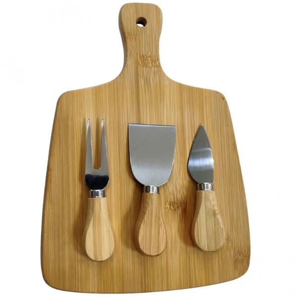 Conjunto para Queijo em Bambu Dynasty 4 Peças Bege