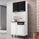Cozinha Compacta Itatiaia Pratika 4 Portas 1 Gaveta e 5 Prateleiras 80cm Branco com Preto