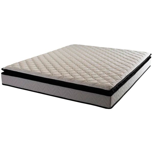 Colchão de Casal Hellen Titanium com Molas Ensacadas e Pillow Top Cinza com Preto
