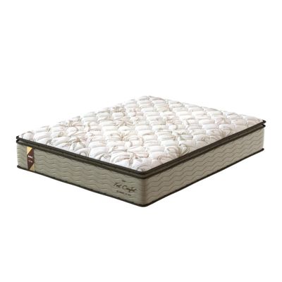 Colchão King Size Probel Fort Comfort D40 com Molas Prolastic e Pillow Top 34x193x203 Branco com Bege