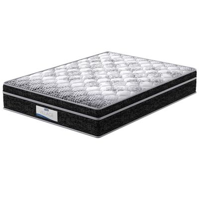 Colchão de Casal Probel Village D28 com Molas Pocket e Pillow Euro 30x138x188cm Branco com Preto