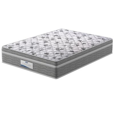 Colchão de Casal Probel Century D28 com Molas Pocket e Pillow Euro 32x138x188cm Branco com Cinza