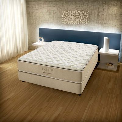 Colchão Casal AmericanFlex Prime com Pillow Top e Molas Ensacadas 34x138x188 Bege Pérola