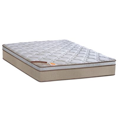 Colchão Casal Sleep Revolution com Molas Ensacadas e Euro Pillow 27x138x188 cm Castor Branco com Bege