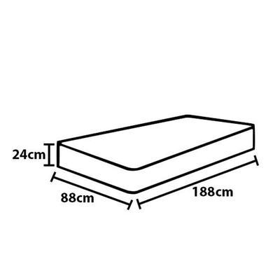 Colchão de Solteiro Hellen Titanium com Molas Ensacadas e Pillow Top 24x88x188cm Cinza e Preto