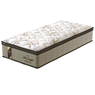 Colchão de Solteiro Probel Fort Comfort D40 com Molas Prolastic e Pillow Top 34x88x188 Branco com Bege