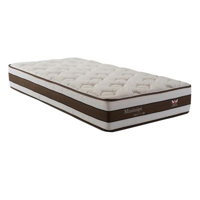 Colchão Solteiro Herval Mississipi com Pillow Top e Molas Maxpring 25x88x188cm Marrom com Branco