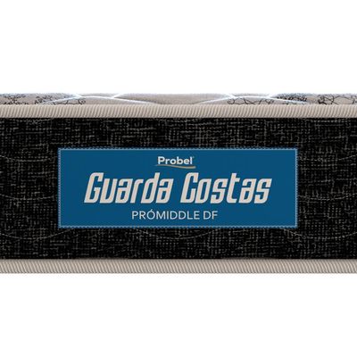 Colchão de Solteiro Probel Guarda Costas Promiddle Espuma D28 22x88x188cm Branco com Preto