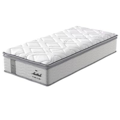 Colchão de Solteiro Probel Amsterdã D33 com Molas Pocket e Pillow Top 34x88x188 Branco com Preto