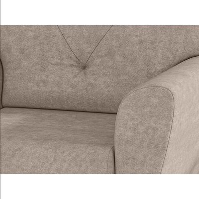 Poltrona Matrix Dalia com Pés de Madeira e Revestida em Veludo Turquey Bege