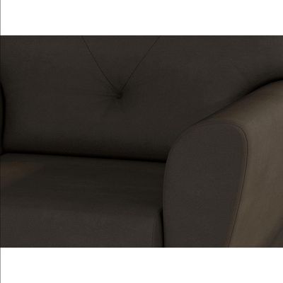 Poltrona Matrix Dalia com Pés de Madeira e Revestida em Veludo Turquey Marrom