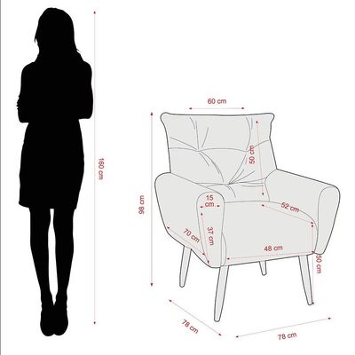 Poltrona Matrix Dalia com Pés de Madeira e Revestida em Veludo Turquey Rosê
