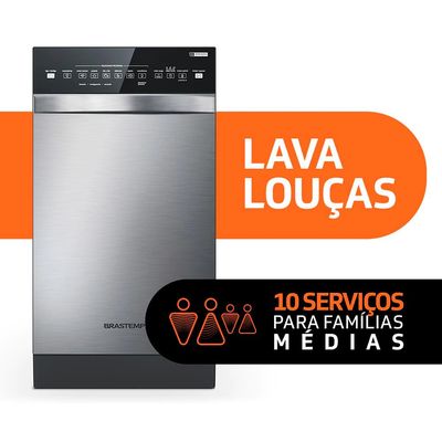 Lava Louças BLF10BR 10 Serviços Ciclo Pesado e Delicado Brastemp Inox / 110V