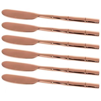 Conjunto de Espátulas Fracalanza Steel Wood em Aço Inox Cobre 6 Peças Cobre