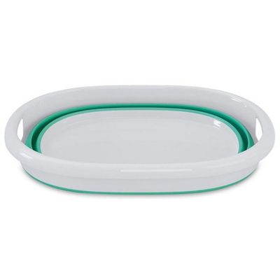 Cesto Retrátil para Roupas FlashLimp em Polipropileno - 18 Litros Verde com Branco