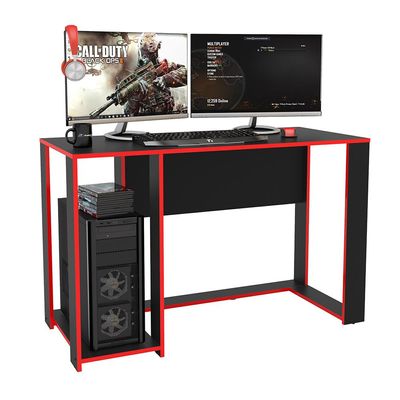 Mesa para Computador Gamer Politorno Singapura 1 Nicho Preto com Vermelho