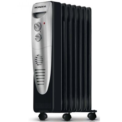 Aquecedor a Óleo Mondial A-06 Preto com Prata / 220V