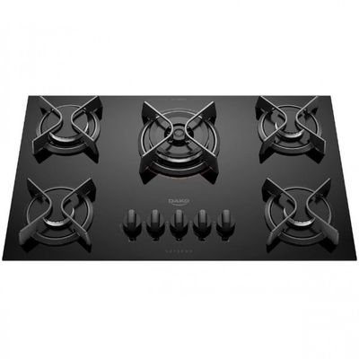 Cooktop a Gás 5 Bocas Dako Supreme com Queimador Tripla Chama Preto / Bivolt