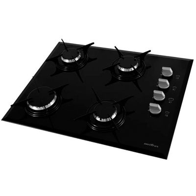 Cooktop a Gás 4 Bocas Chef Bisote 4 Acendimento Automático Britânia Preto / Bivolt