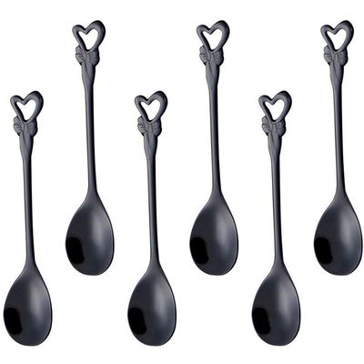 Conjunto de Colheres L`Hermitage em Aço Inox - 6 Peças Preto