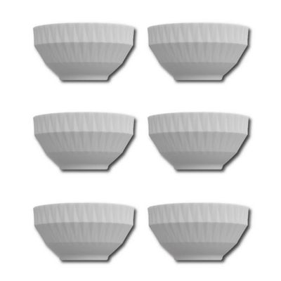 Conjunto de Bowls Germer Diamante em Porcelana 400 ml 6 Peças Branco