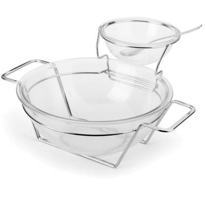 Serviço para Salada Forma Andrea - 5 Peças Inox e Transparente