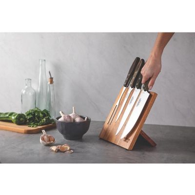 Conjunto para Churrasco Tramontina em Aço Inox e Madeira Polywood Castanho 5 Peças Inox com Marrom