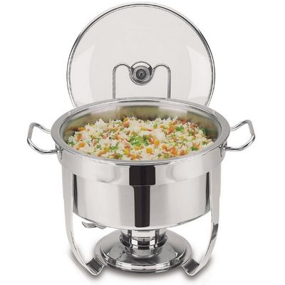 Rechaud Banho-Maria Tramontina Inox com Tampa de Vidro - 7L Inox e Transparente