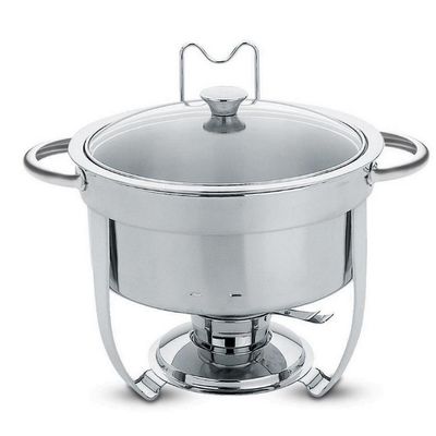 Rechaud Banho-Maria Tramontina Inox com Tampa de Vidro - 7L Inox e Transparente