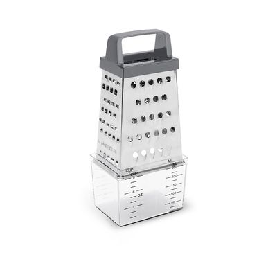 Ralador 4 Faces com Coletor Top Pratic 20,5cm Aço Inox Brinox Prata