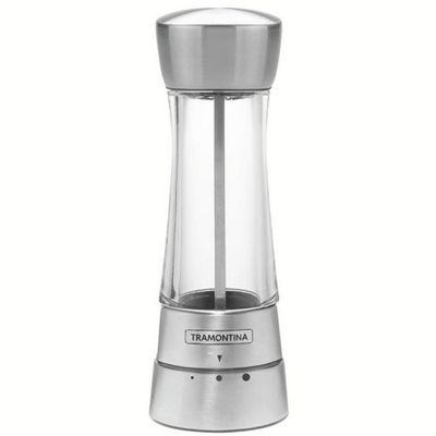 Moedor para Sal ou Pimenta Tramontina Realce em Aço Inox e Acrílico Inox e Transparente
