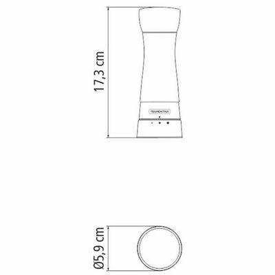Moedor para Sal ou Pimenta Tramontina Realce em Aço Inox e Acrílico Inox e Transparente
