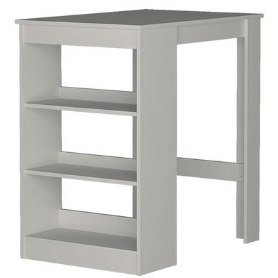 Mesa Slin 2 Lugares com Prateleira Nova Móbile Branco