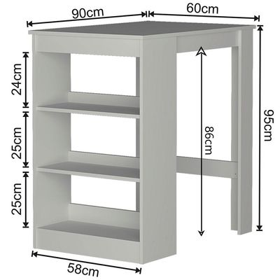 Mesa Slin 2 Lugares com Prateleira Nova Móbile Branco