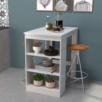 Mesa Slin 2 Lugares com Prateleira Nova Móbile Branco
