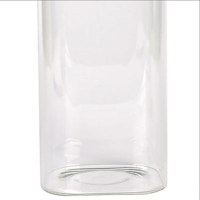 Porta Mantimentos Quadrado Dynasty em Vidro Borossilicato com Tampa de Metal Cobre 1,9L Transparente com cobre