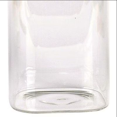 Porta Mantimentos Quadrado Dynasty em Vidro Borossilicato com Tampa de Metal Cobre 1,1 L Transparente com cobre