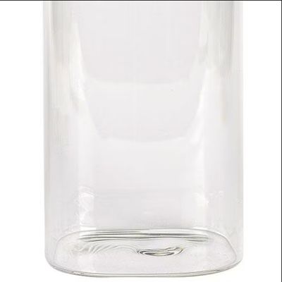 Porta Mantimentos Quadrado Dynasty em Vidro Borossilicato com Tampa de Metal Cobre 1,4L Transparente com cobre